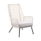 Armen Living Marco Indoor Outdoor Steel Lounge Chair with Natural Springs Rope and Gray Cushion LCMPCHNAT - alternate 1